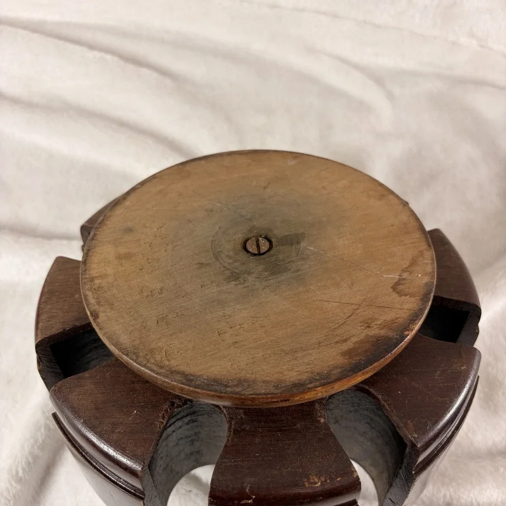 Vintage 60s Rotating Poker Rack Wooden Card Case Carousel Clear Handle 176 Chips